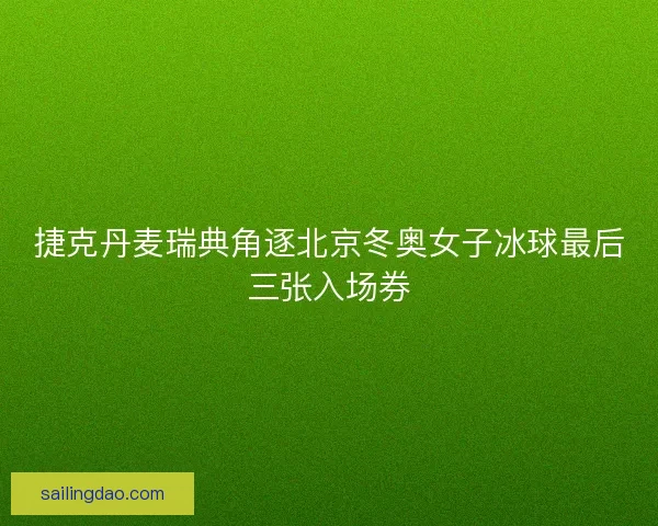 捷克丹麦瑞典角逐北京冬奥女子冰球最后三张入场券